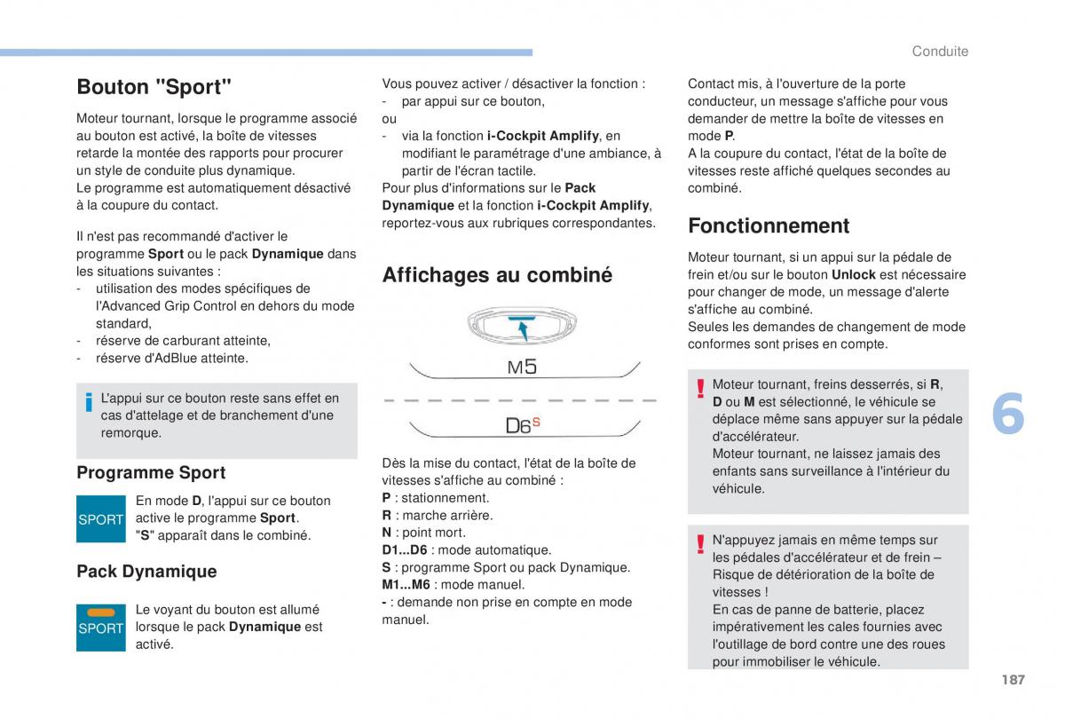 manual Peugeot 5008 FL manuel du proprietaire / page 189