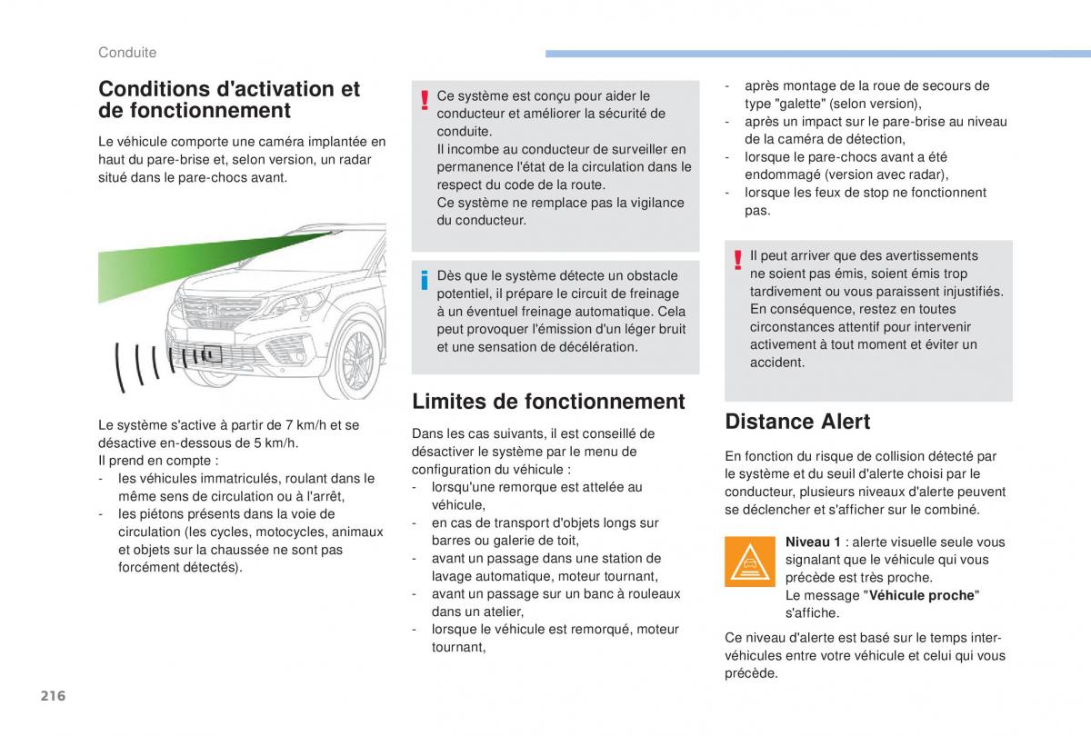 manual Peugeot 5008 FL manuel du proprietaire / page 218