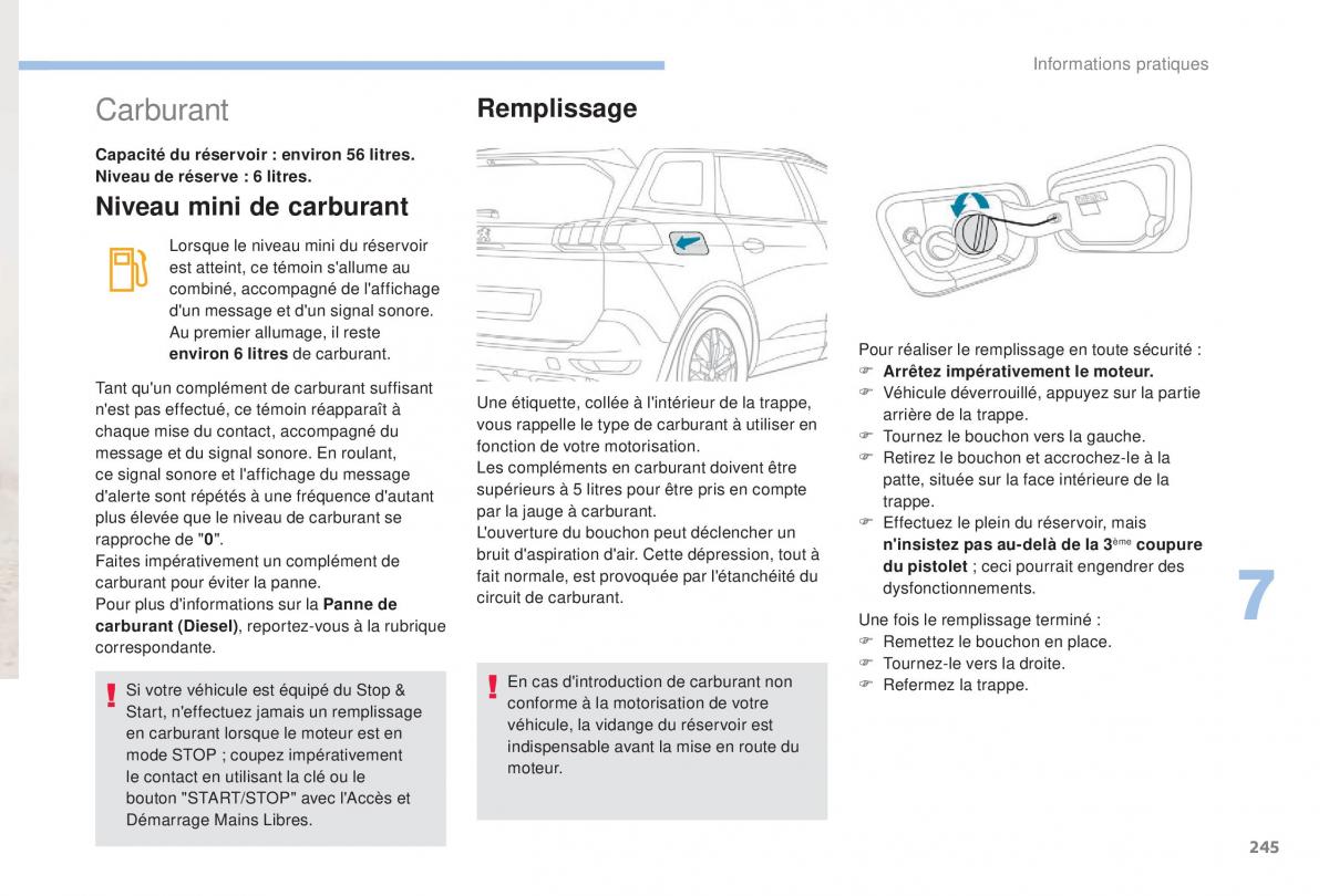 manual Peugeot 5008 FL manuel du proprietaire / page 247