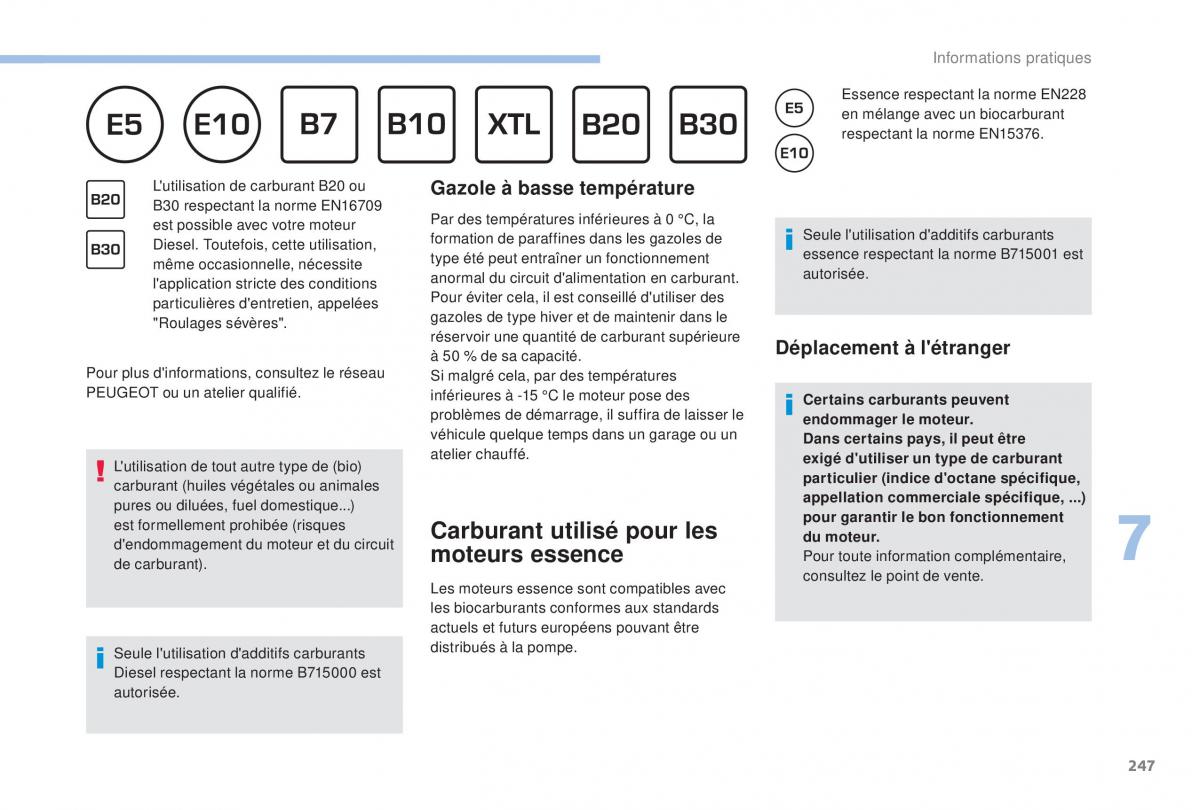 manual Peugeot 5008 FL manuel du proprietaire / page 249