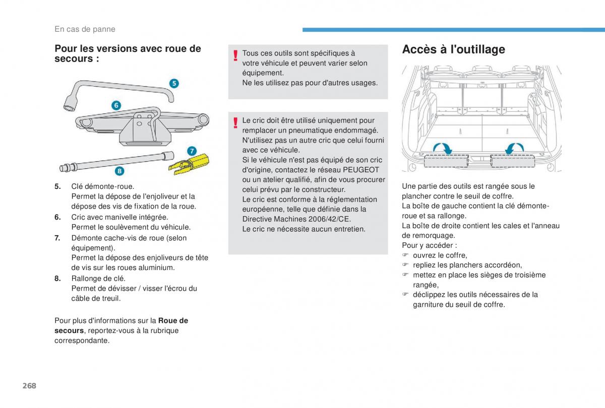 Peugeot 5008 FL manuel du proprietaire / page 270