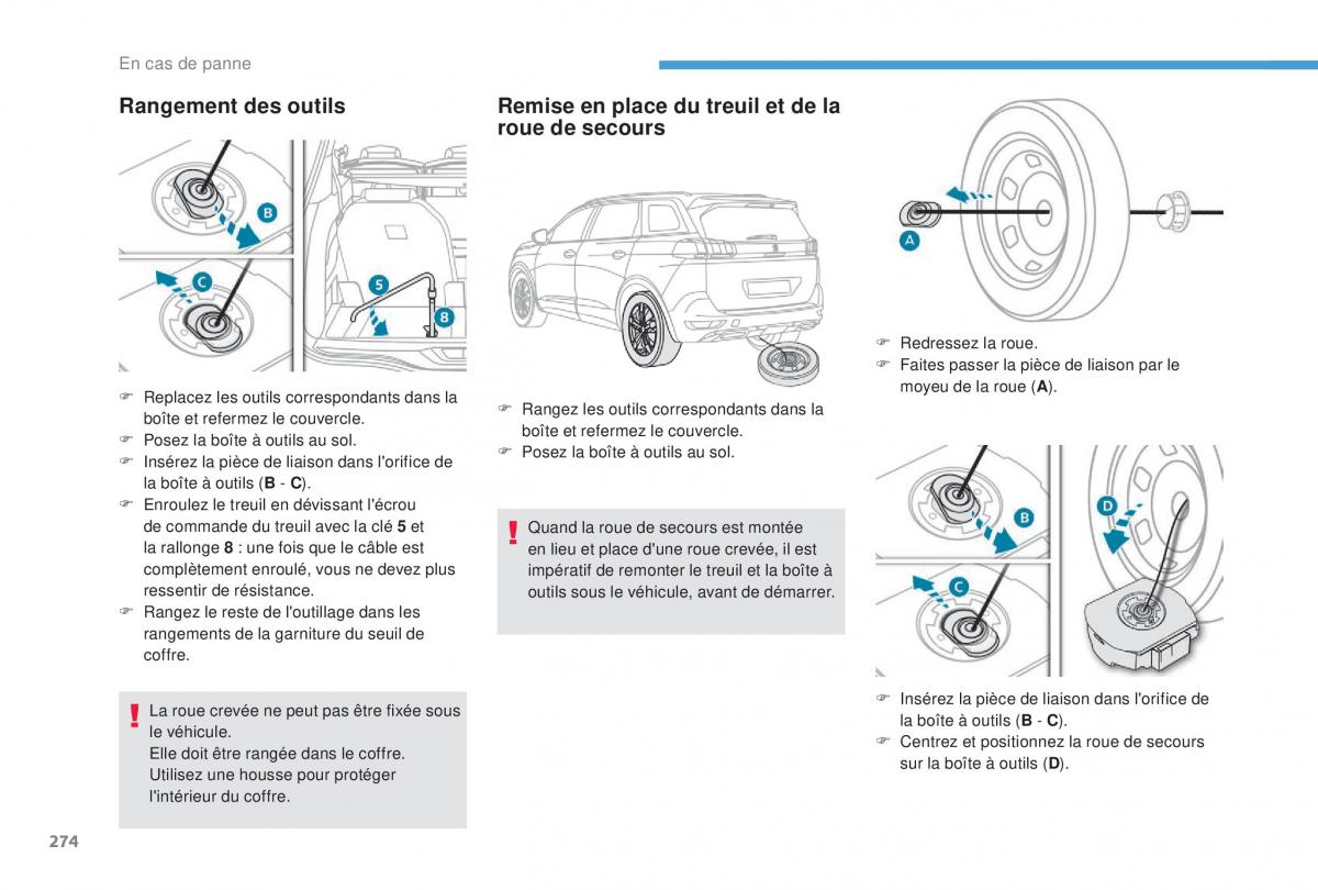 manual Peugeot 5008 FL manuel du proprietaire / page 276