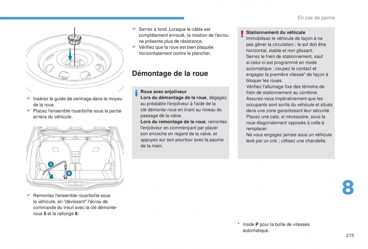 manual Peugeot 5008 FL manuel du proprietaire / page 277