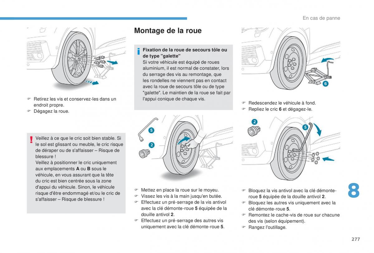 manual Peugeot 5008 FL manuel du proprietaire / page 279