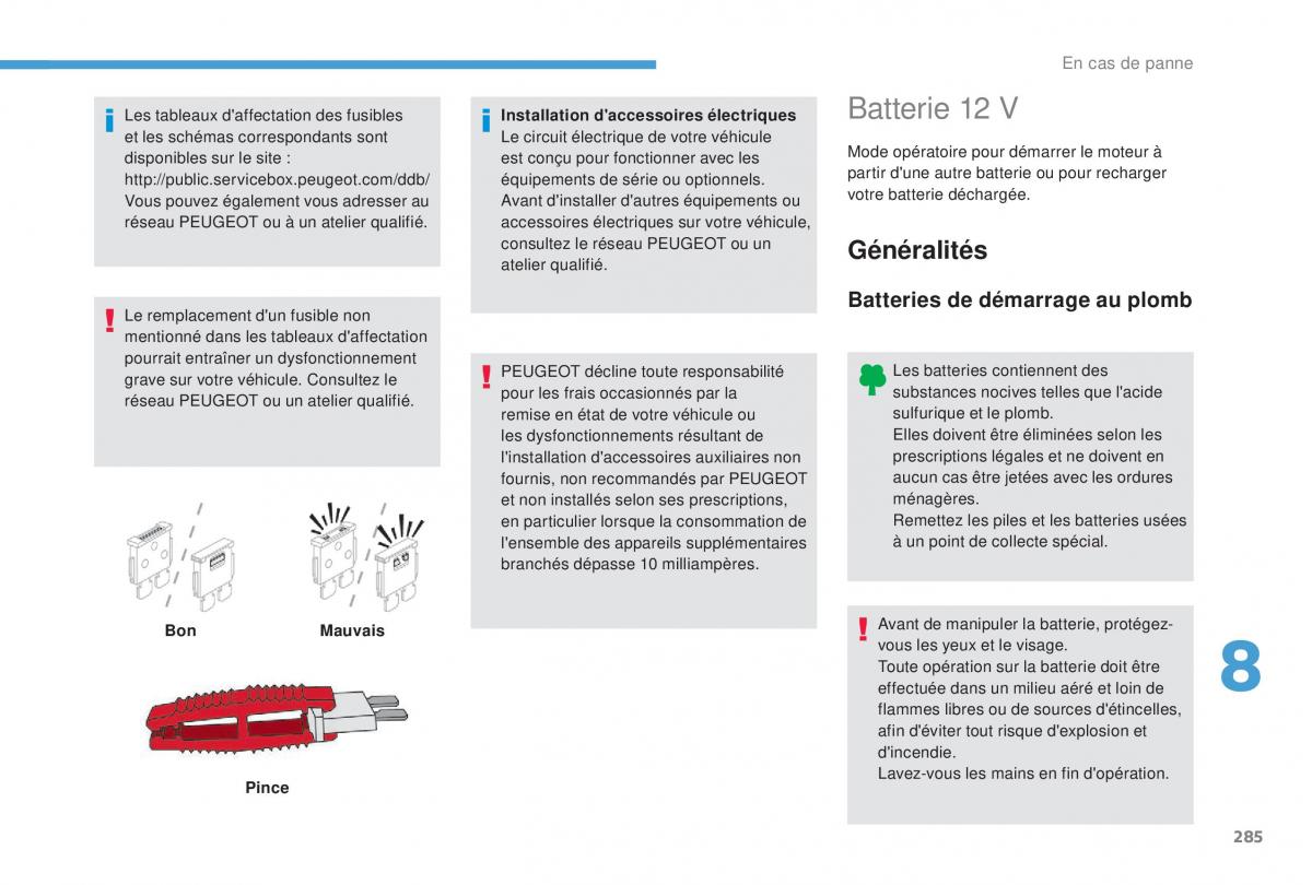 Peugeot 5008 FL manuel du proprietaire / page 287