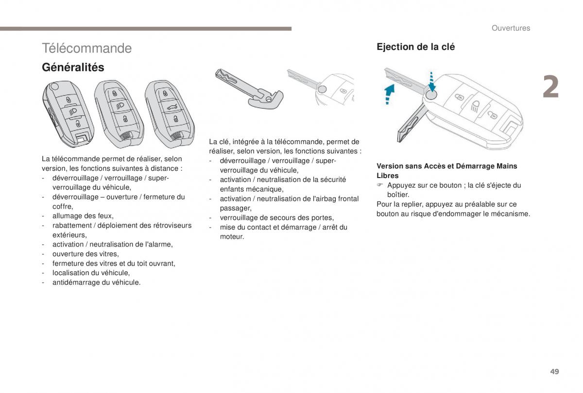 manual Peugeot 5008 FL manuel du proprietaire / page 51