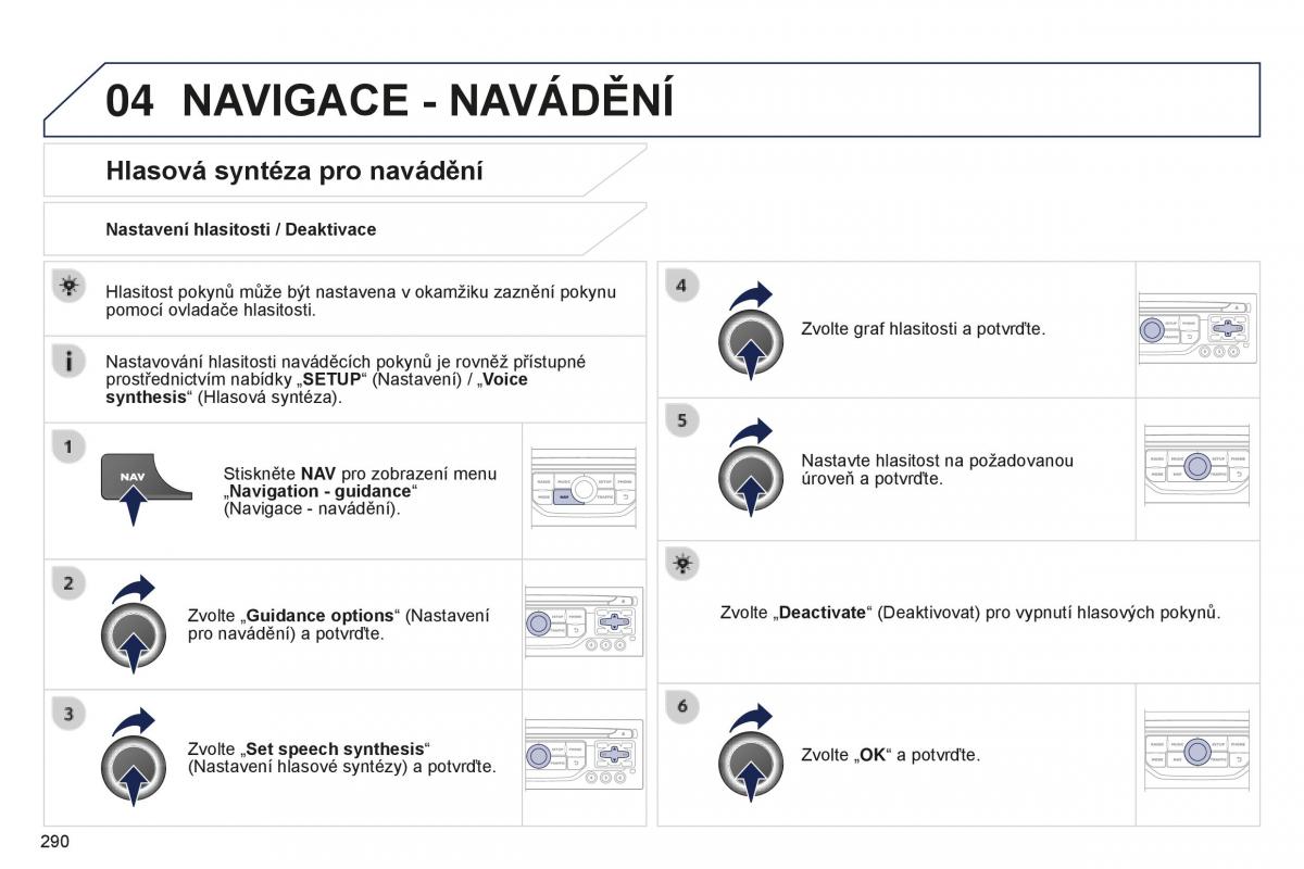 manual  Peugeot 5008 II 2 navod k obsludze / page 292