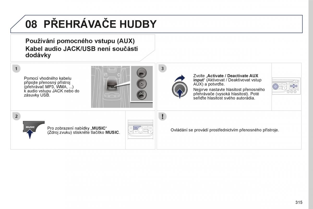 manual  Peugeot 5008 II 2 navod k obsludze / page 317