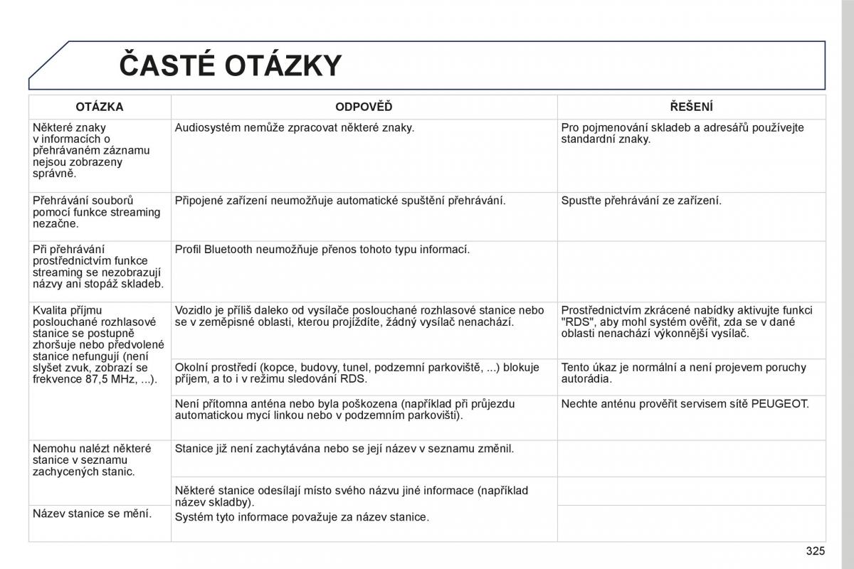 manual  Peugeot 5008 II 2 navod k obsludze / page 327