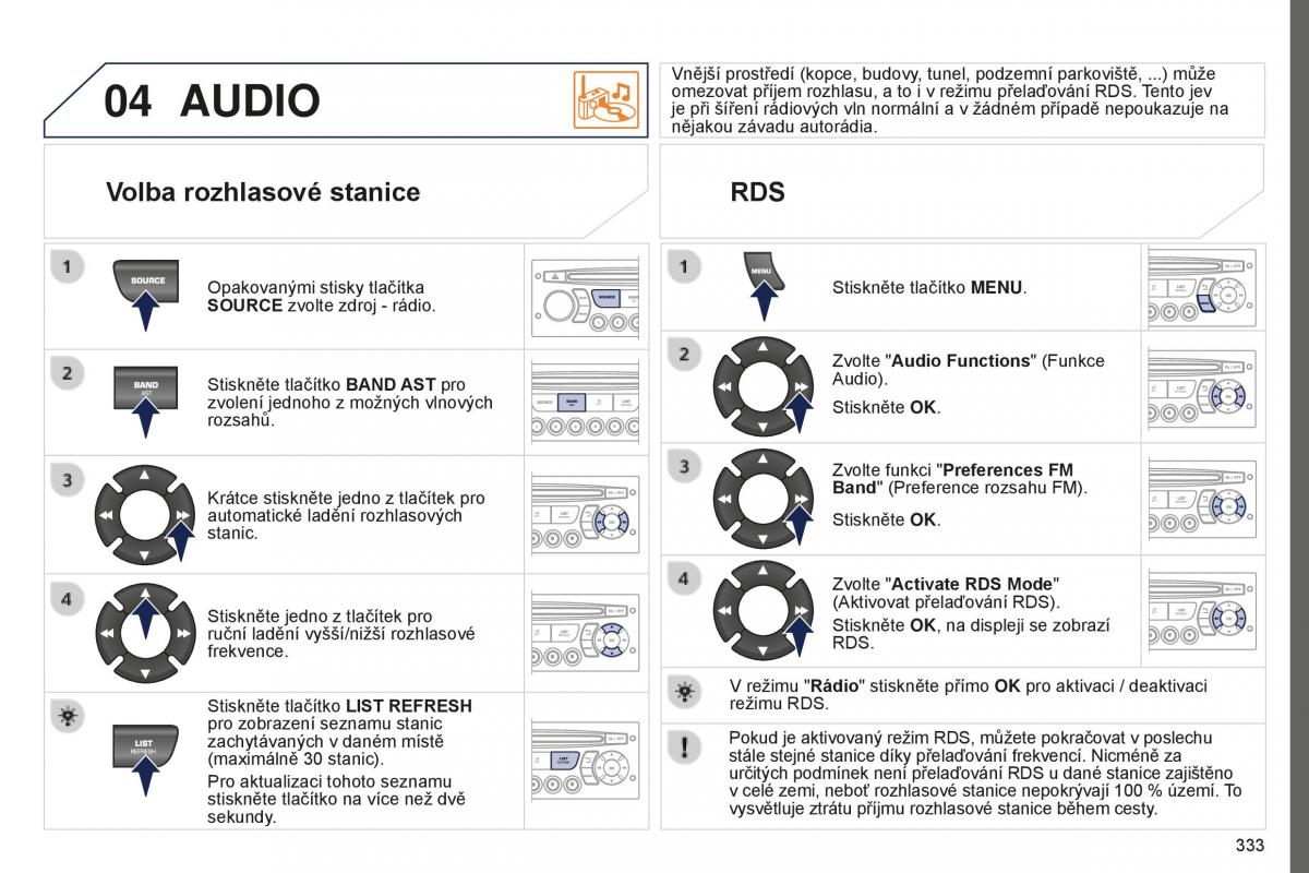 manual  Peugeot 5008 II 2 navod k obsludze / page 335