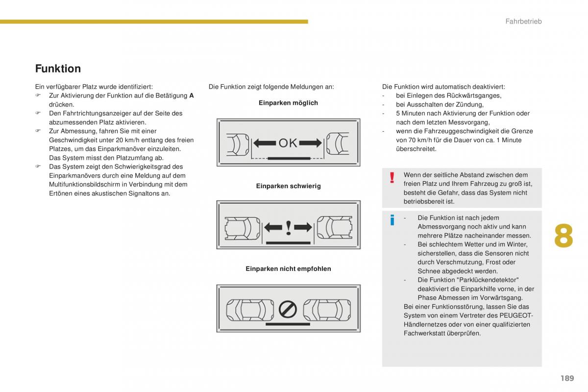 Peugeot 5008 II 2 Handbuch / page 191