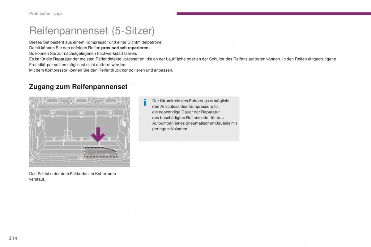 Peugeot 5008 II 2 Handbuch / page 216