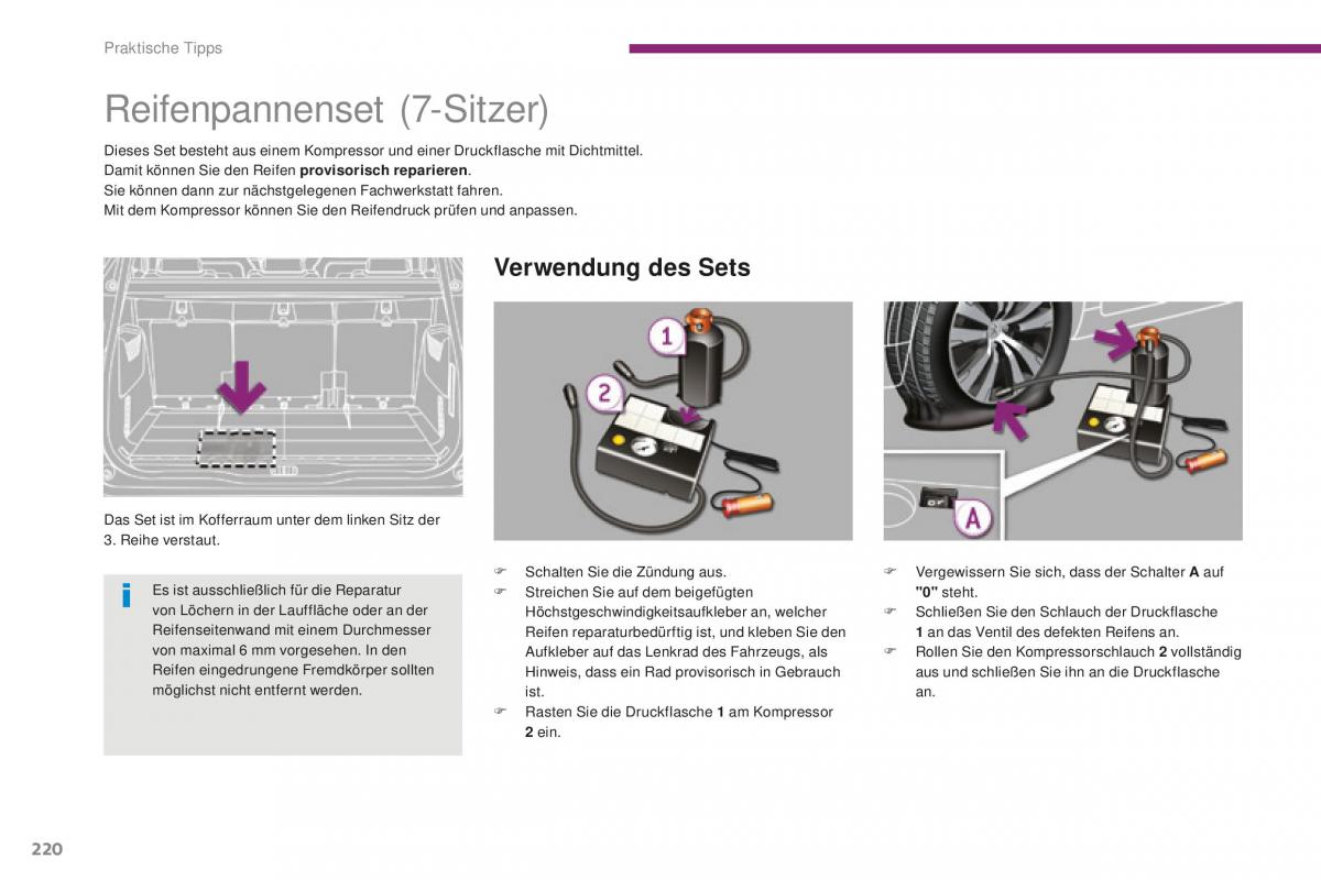 Peugeot 5008 II 2 Handbuch / page 222