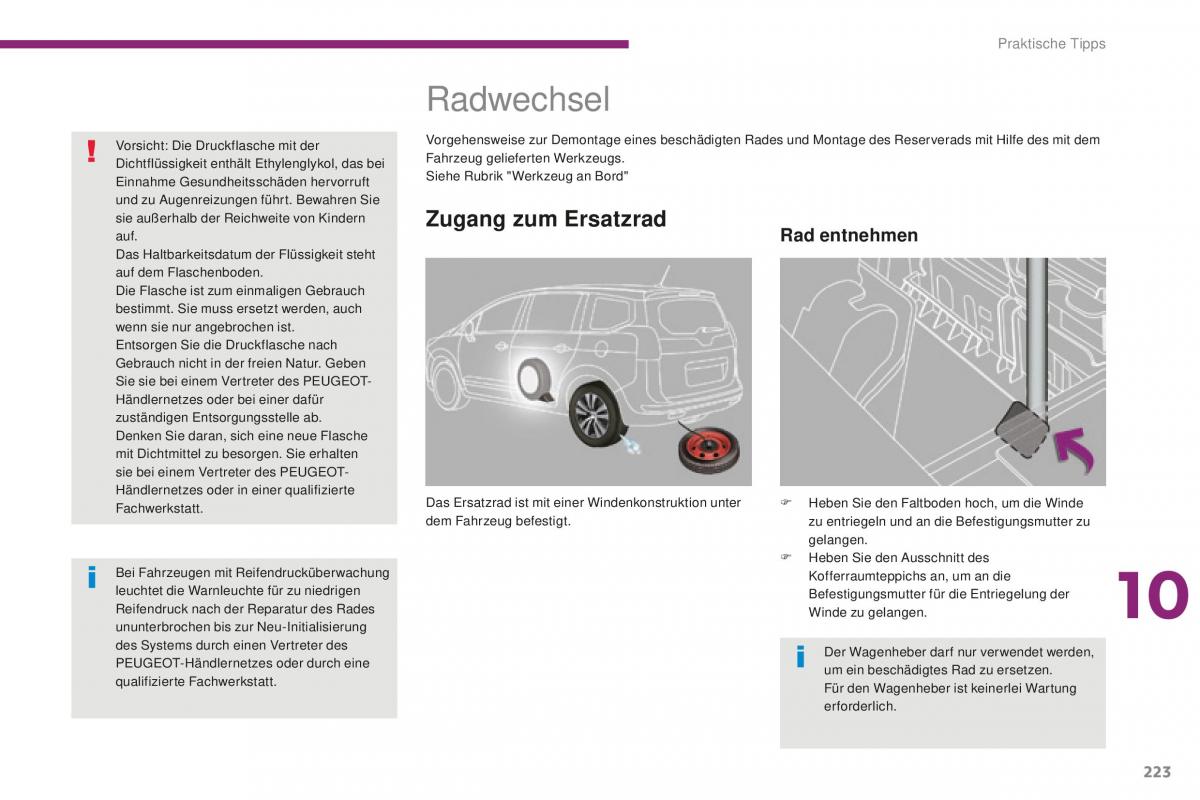 Peugeot 5008 II 2 Handbuch / page 225