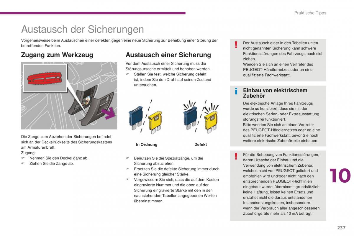 Peugeot 5008 II 2 Handbuch / page 239