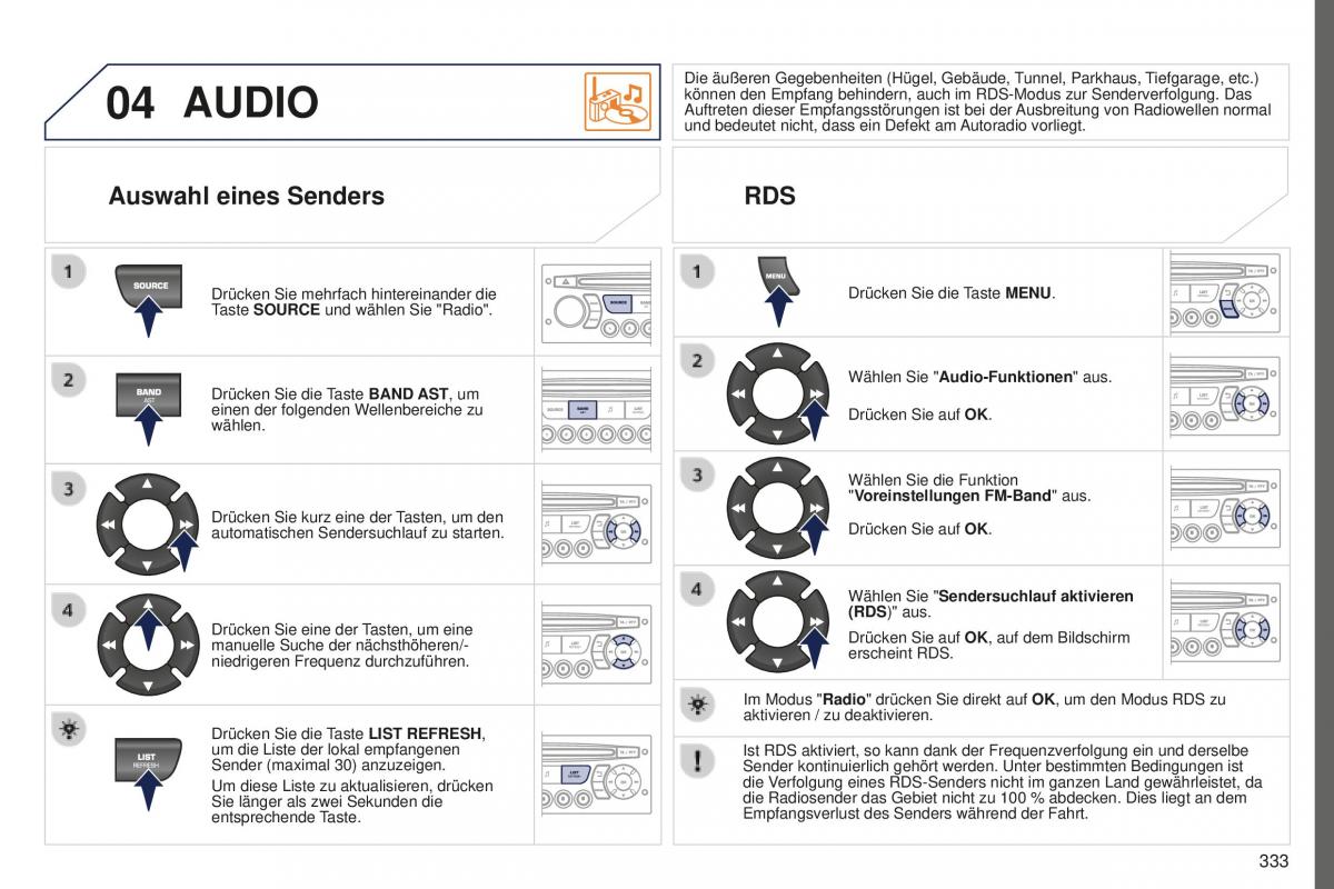 Peugeot 5008 II 2 Handbuch / page 335