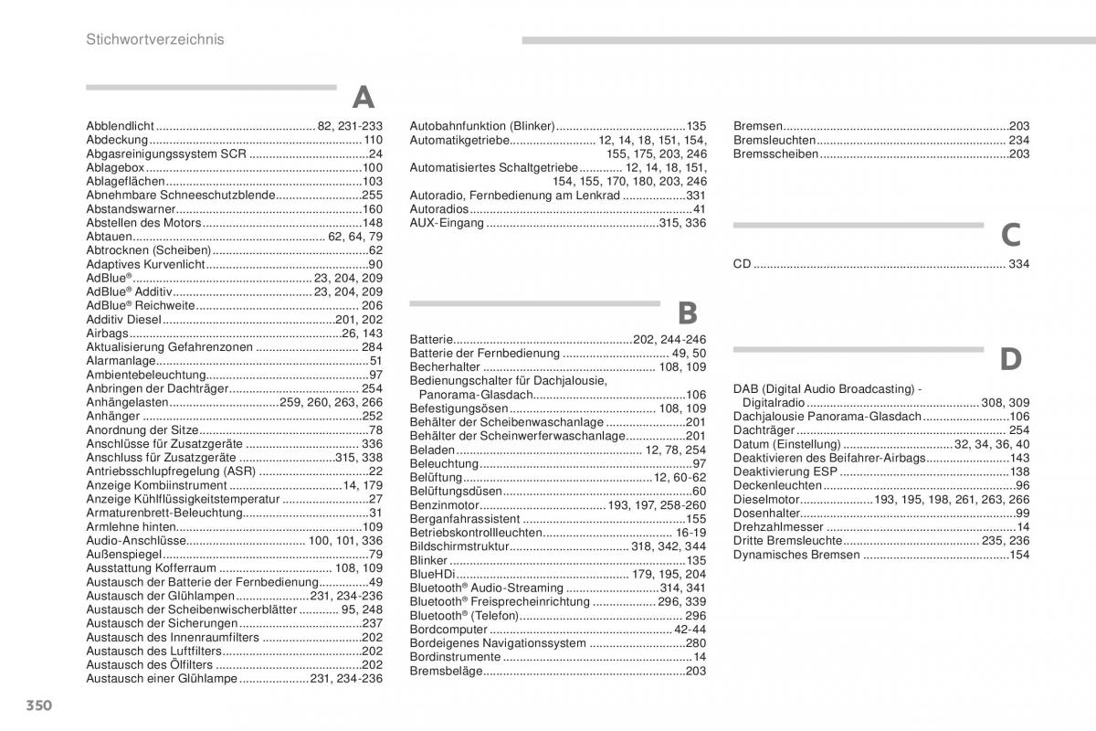 Peugeot 5008 II 2 Handbuch / page 352