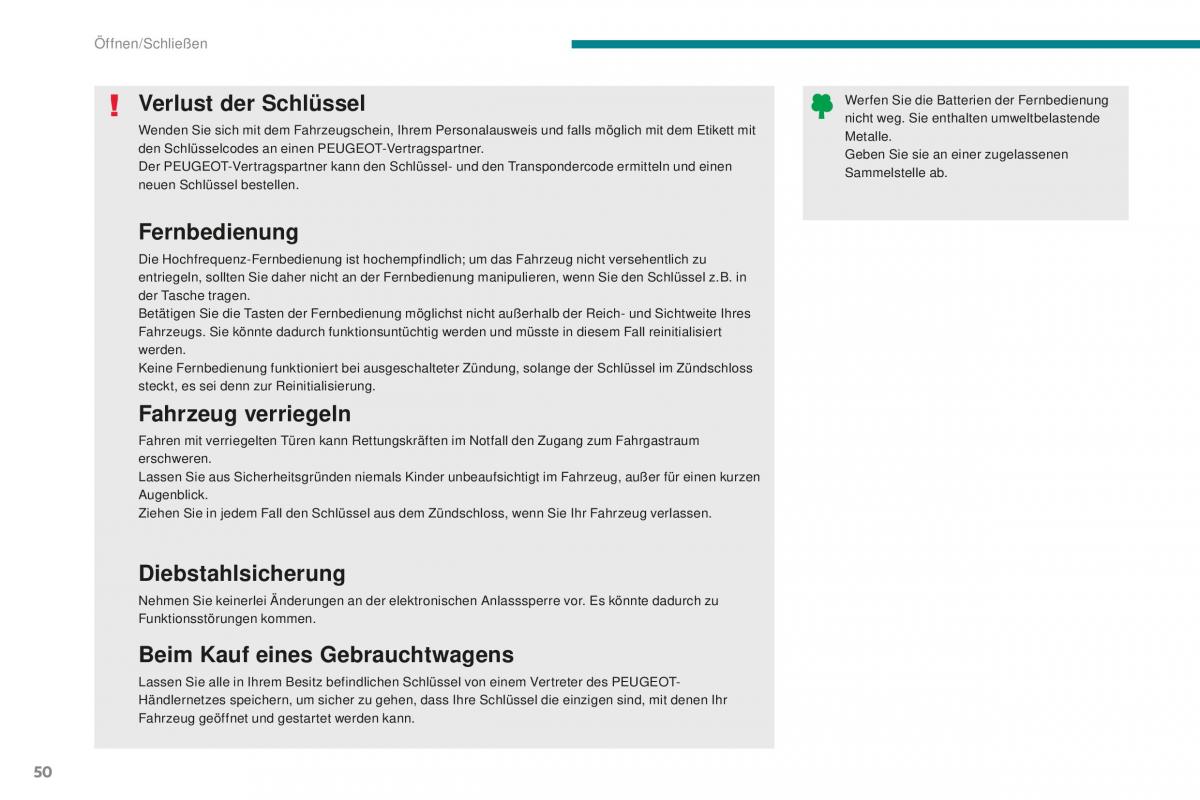 Peugeot 5008 II 2 Handbuch / page 52