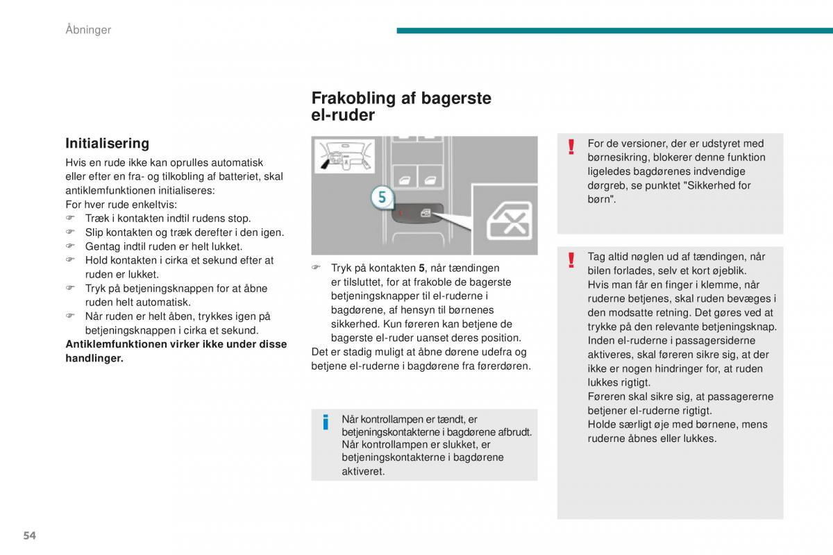 Peugeot 5008 II 2 Bilens instruktionsbog / page 56