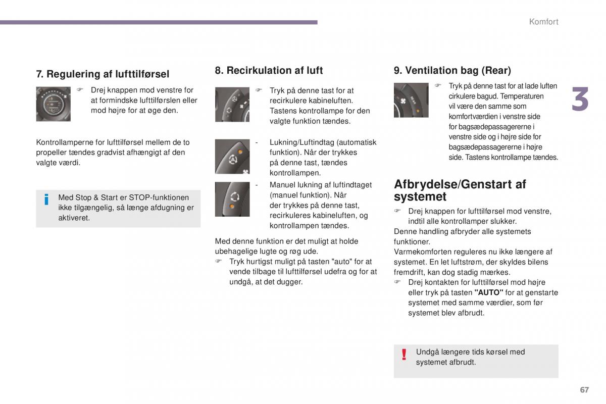 Peugeot 5008 II 2 Bilens instruktionsbog / page 69