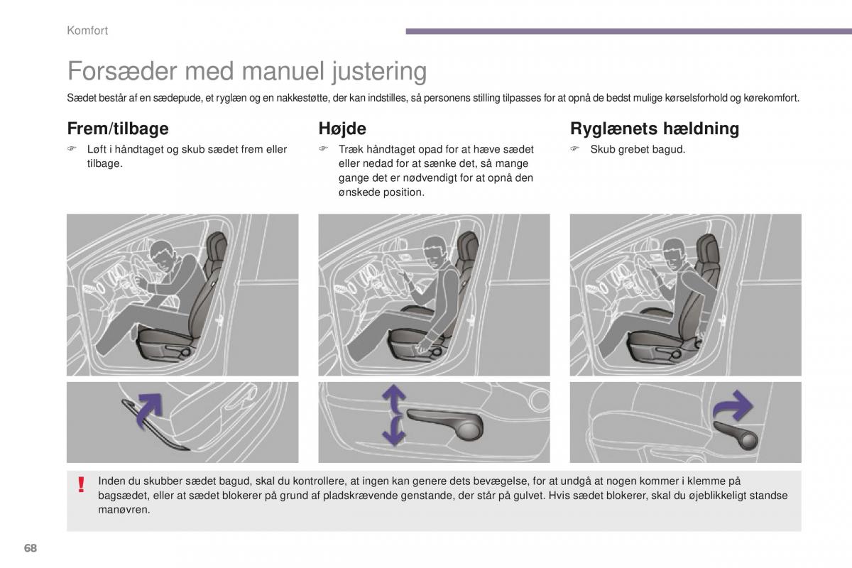 Peugeot 5008 II 2 Bilens instruktionsbog / page 70