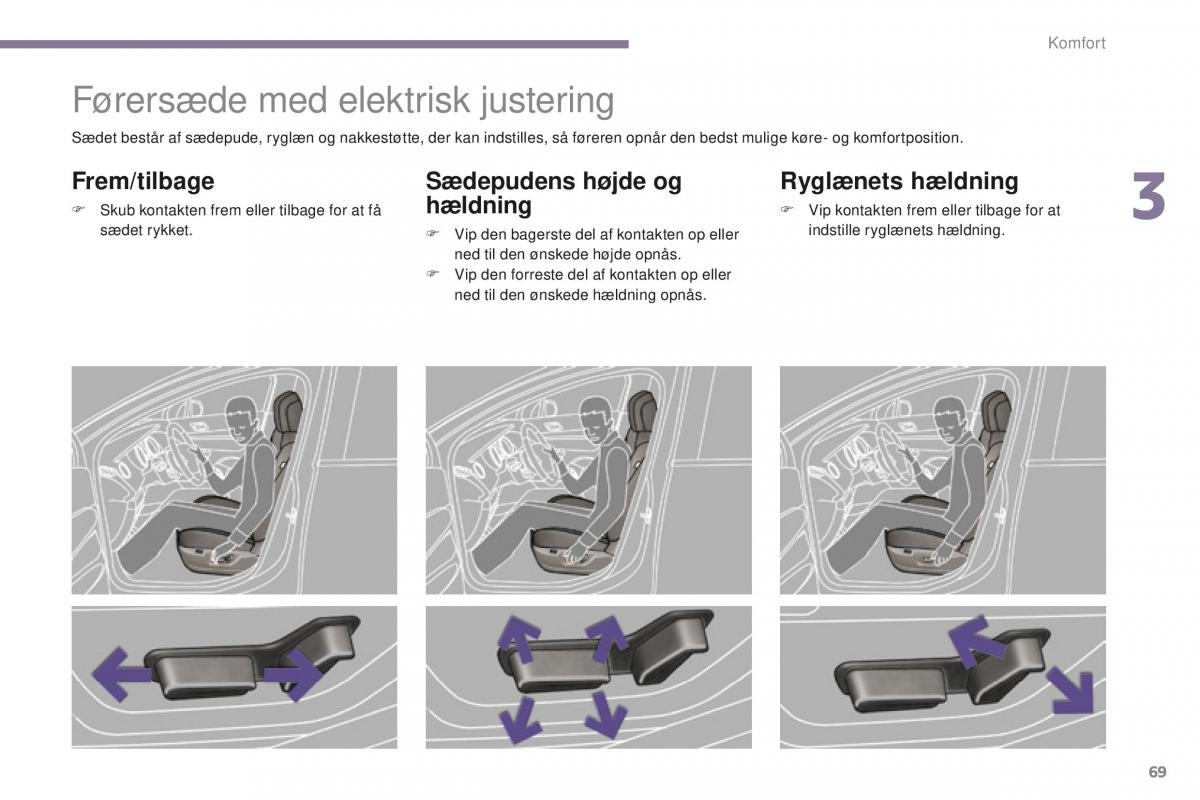 Peugeot 5008 II 2 Bilens instruktionsbog / page 71