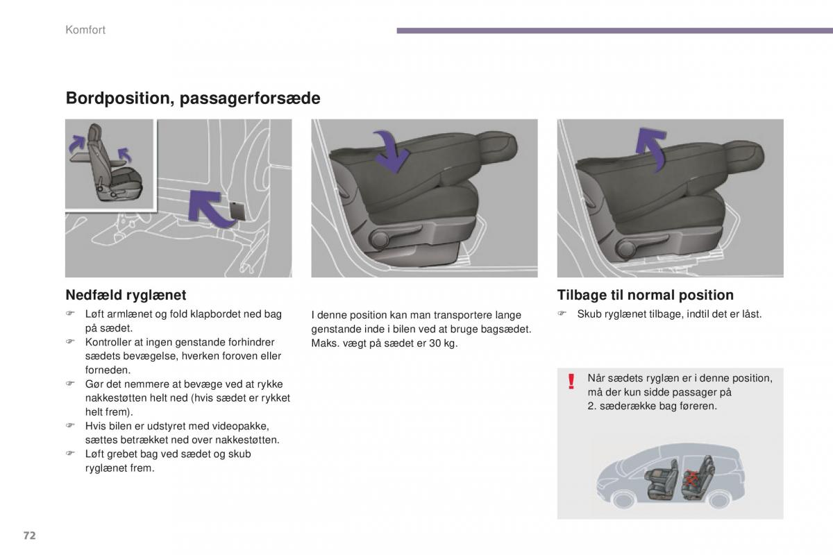 Peugeot 5008 II 2 Bilens instruktionsbog / page 74