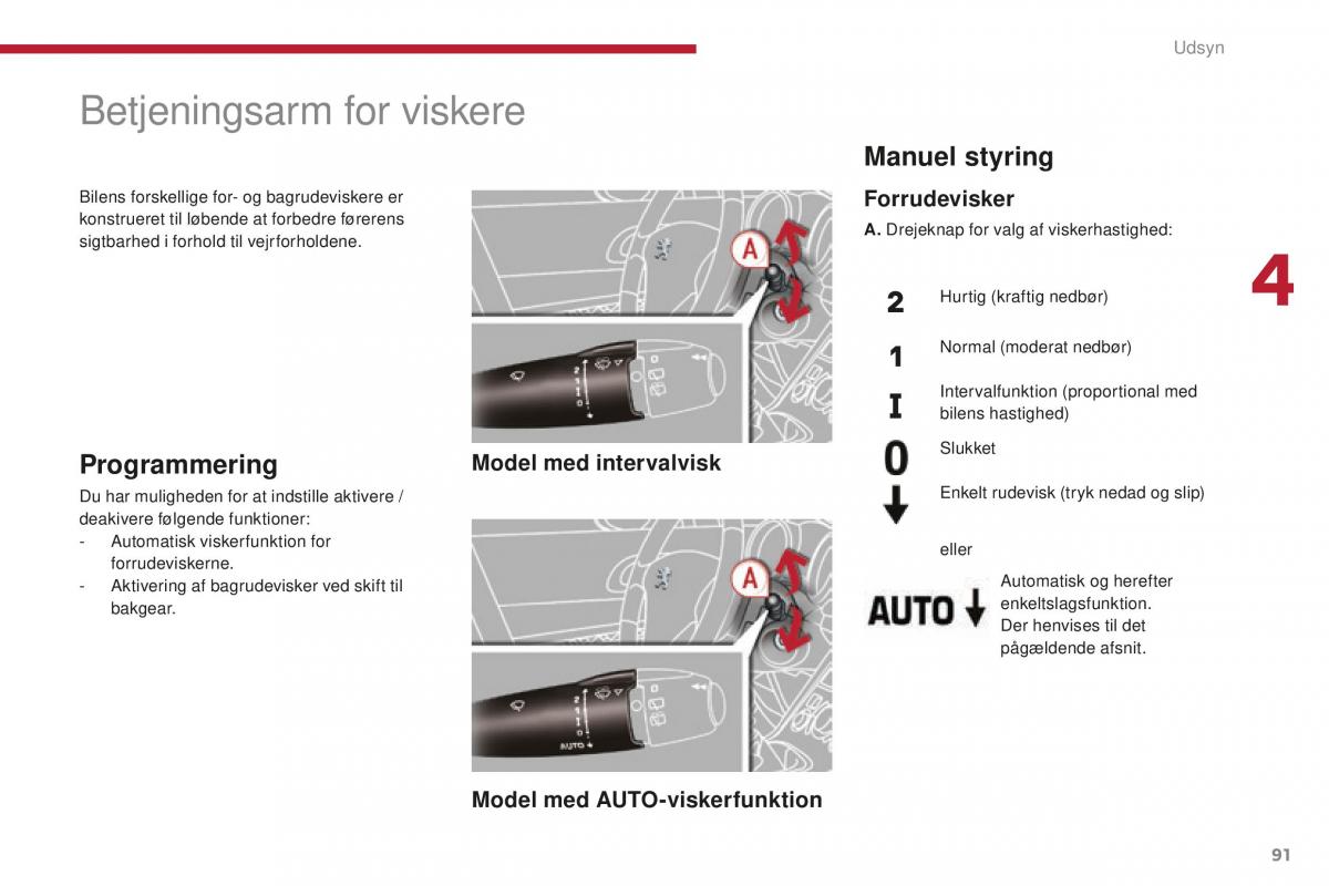 Peugeot 5008 II 2 Bilens instruktionsbog / page 93