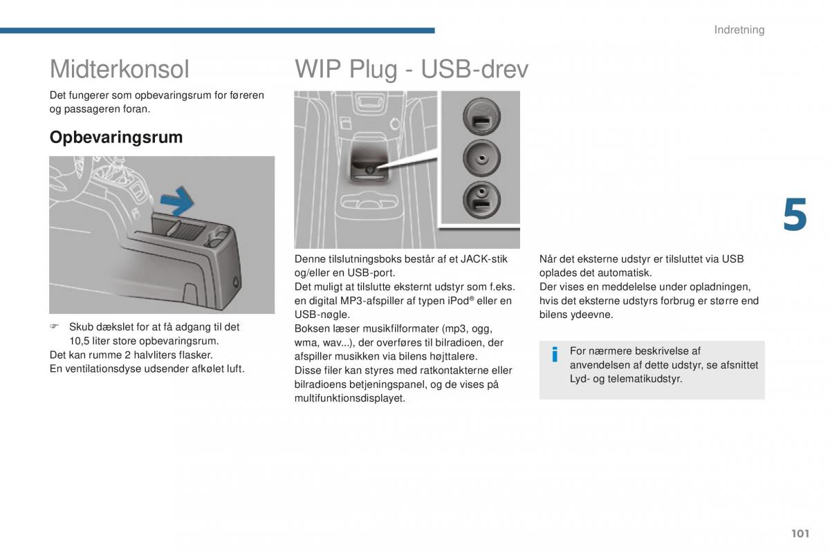 Peugeot 5008 II 2 Bilens instruktionsbog / page 103