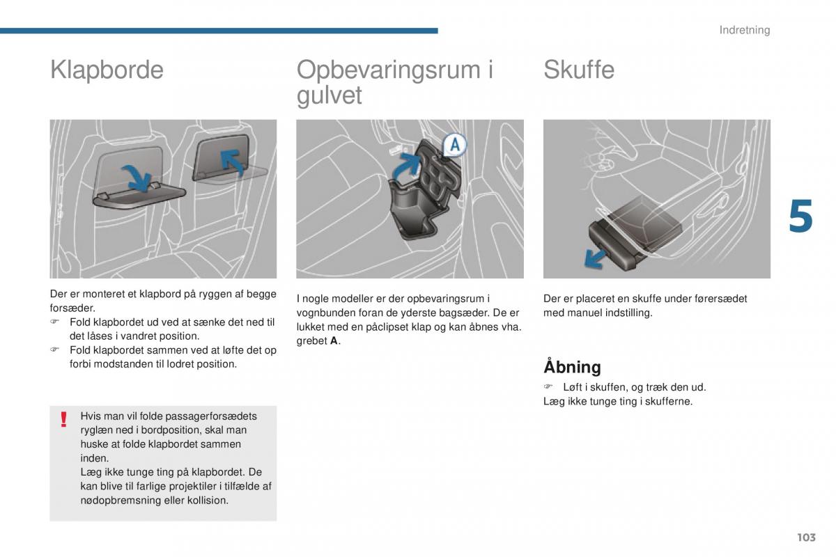 Peugeot 5008 II 2 Bilens instruktionsbog / page 105