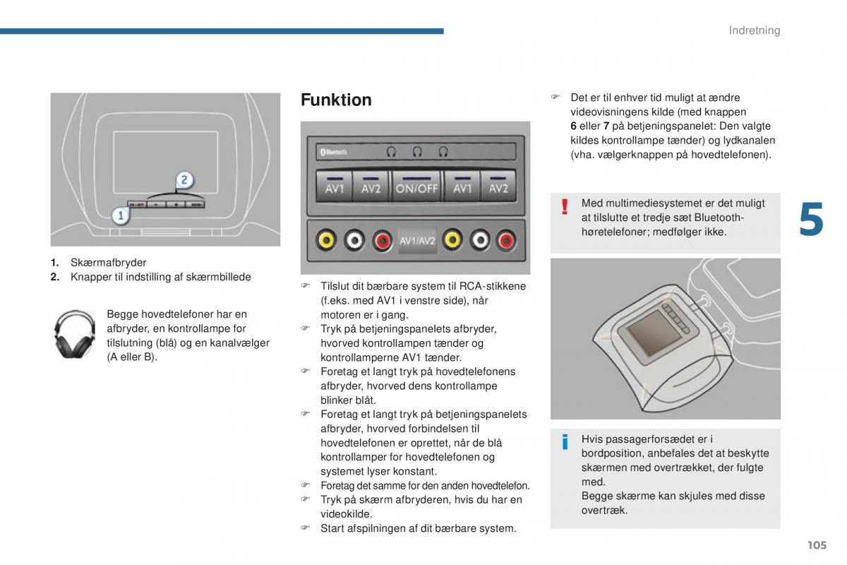 Peugeot 5008 II 2 Bilens instruktionsbog / page 107