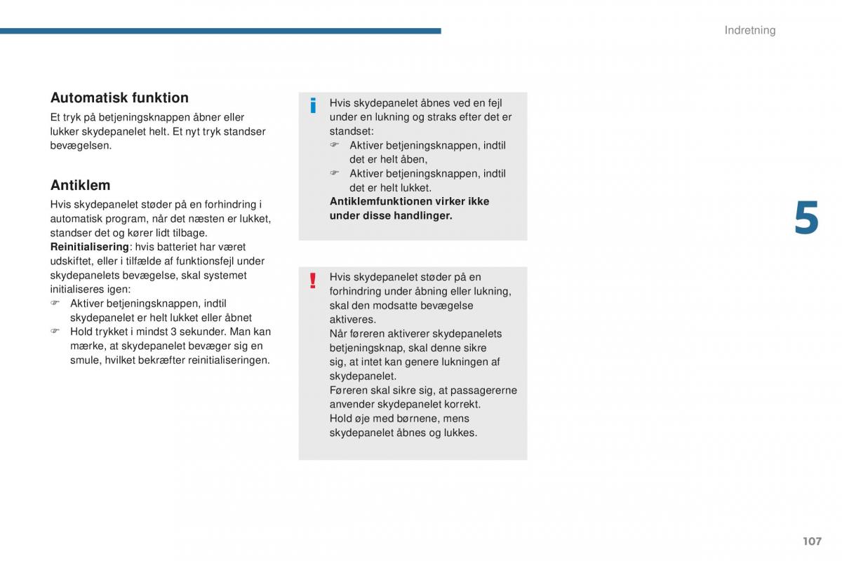 Peugeot 5008 II 2 Bilens instruktionsbog / page 109
