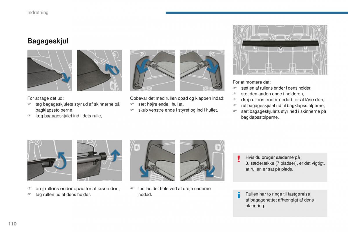 Peugeot 5008 II 2 Bilens instruktionsbog / page 112