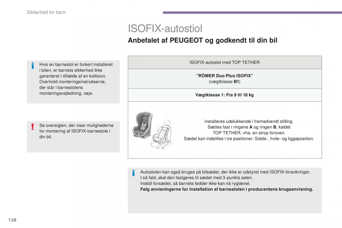 Peugeot 5008 II 2 Bilens instruktionsbog / page 130