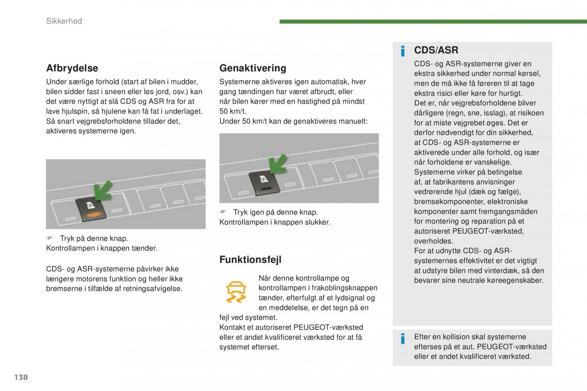 Peugeot 5008 II 2 Bilens instruktionsbog / page 140