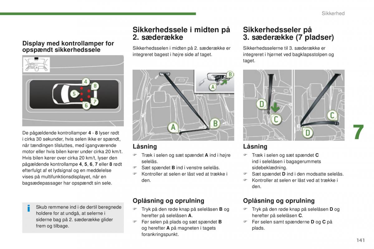 Peugeot 5008 II 2 Bilens instruktionsbog / page 143