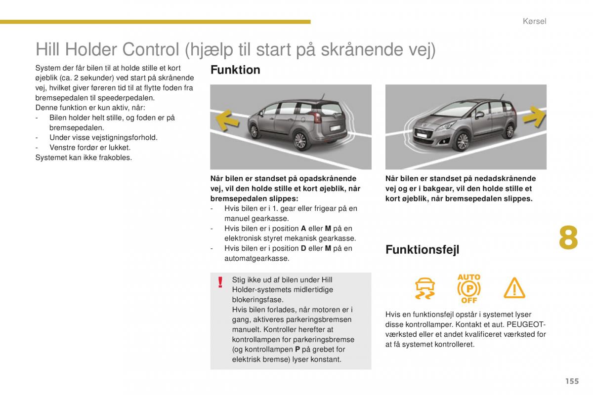 Peugeot 5008 II 2 Bilens instruktionsbog / page 157