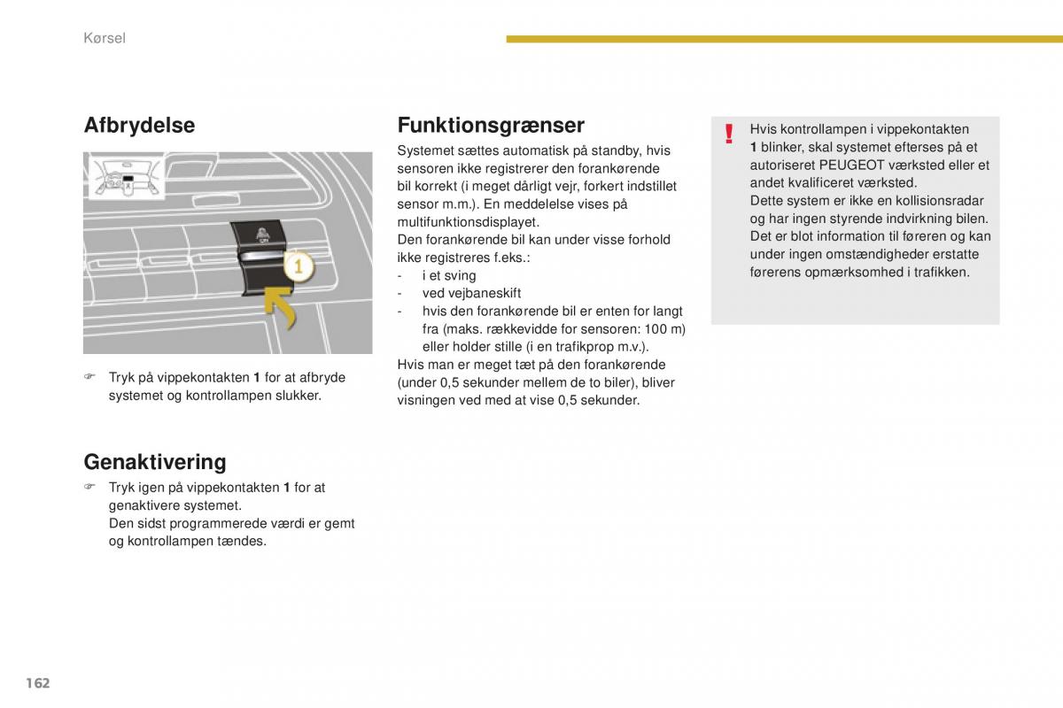 Peugeot 5008 II 2 Bilens instruktionsbog / page 164