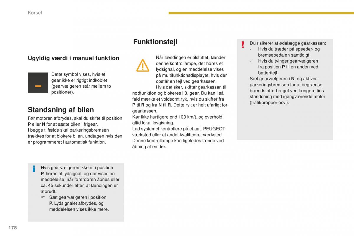 Peugeot 5008 II 2 Bilens instruktionsbog / page 180