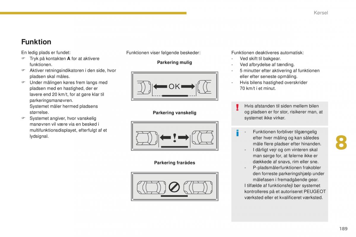 Peugeot 5008 II 2 Bilens instruktionsbog / page 191