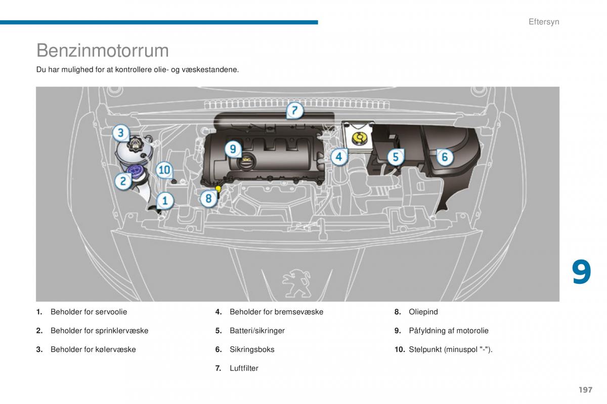 Peugeot 5008 II 2 Bilens instruktionsbog / page 199