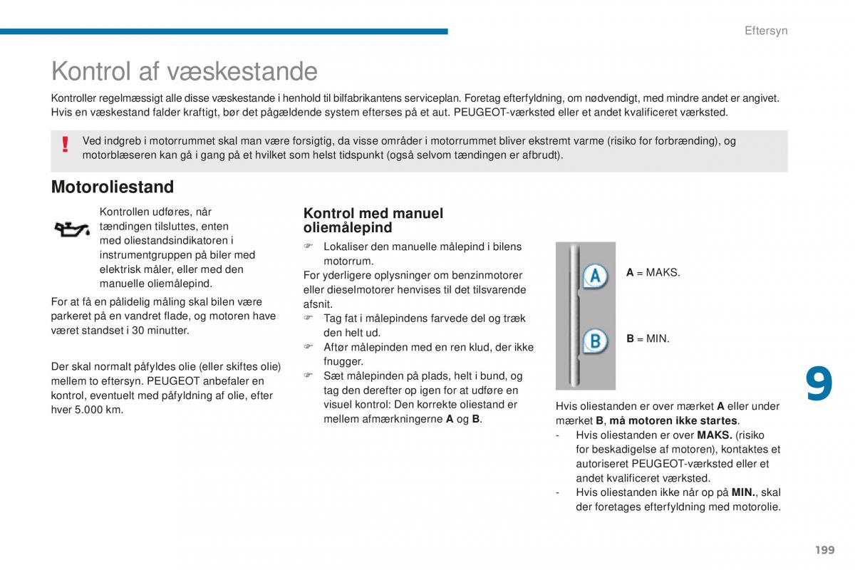 Peugeot 5008 II 2 Bilens instruktionsbog / page 201