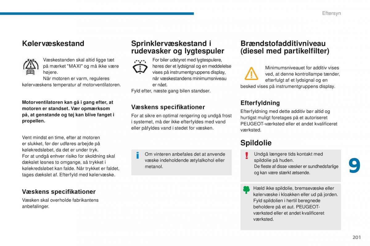 Peugeot 5008 II 2 Bilens instruktionsbog / page 203