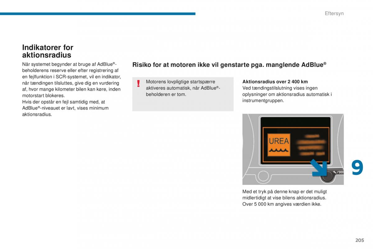 Peugeot 5008 II 2 Bilens instruktionsbog / page 207