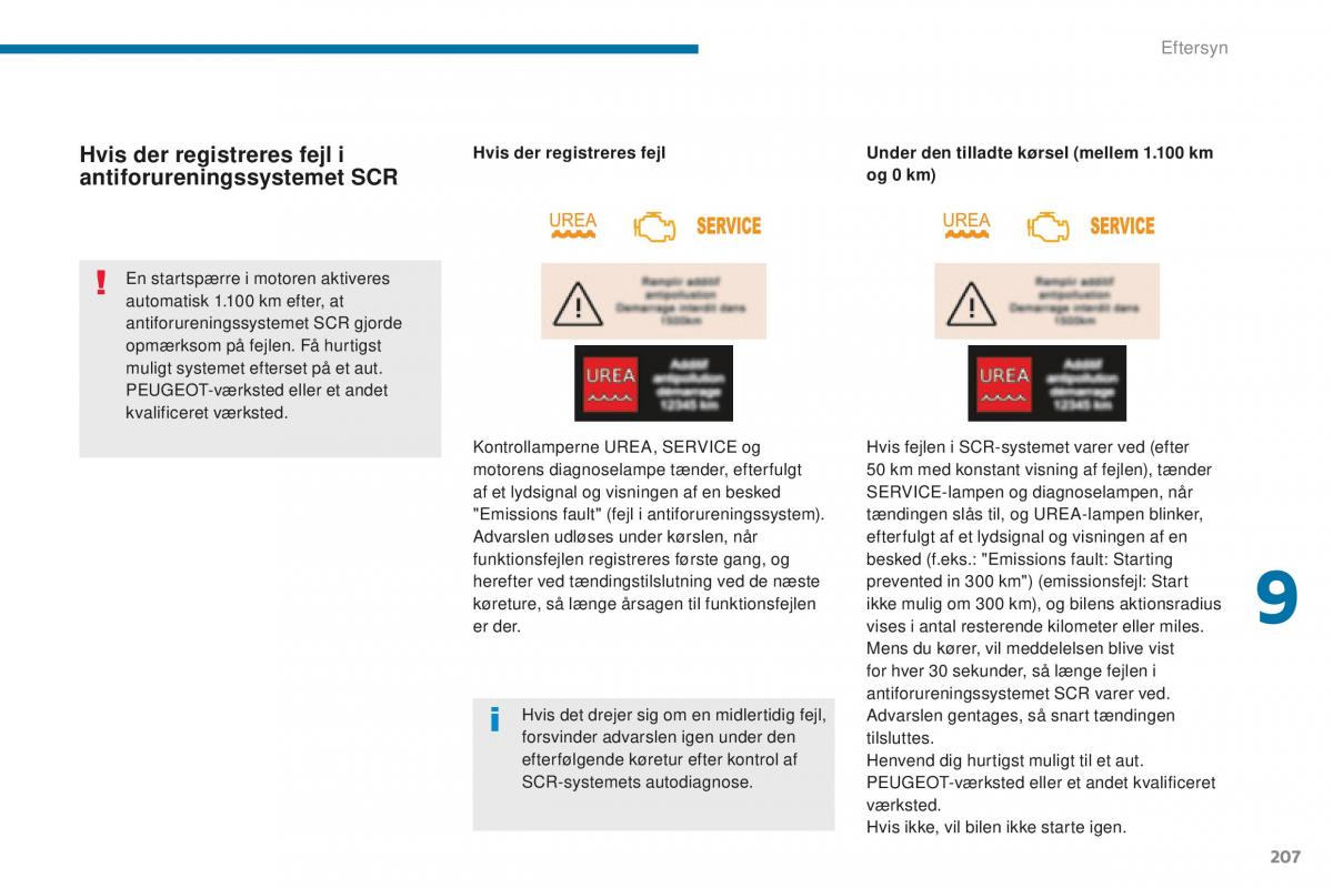 Peugeot 5008 II 2 Bilens instruktionsbog / page 209