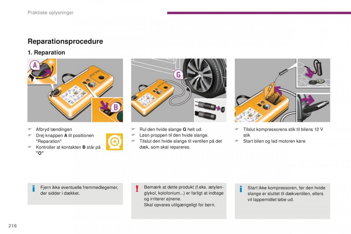 Peugeot 5008 II 2 Bilens instruktionsbog / page 218