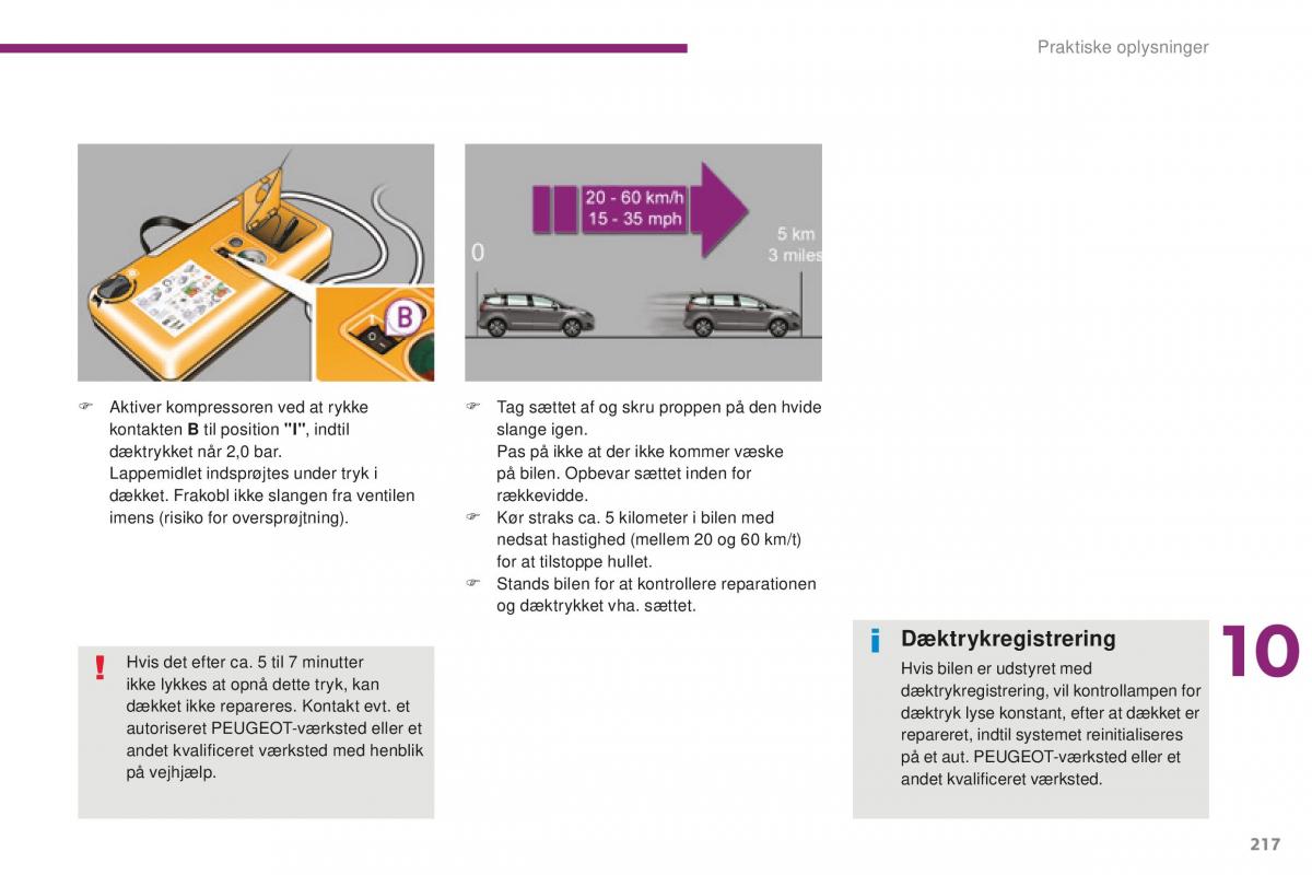 Peugeot 5008 II 2 Bilens instruktionsbog / page 219