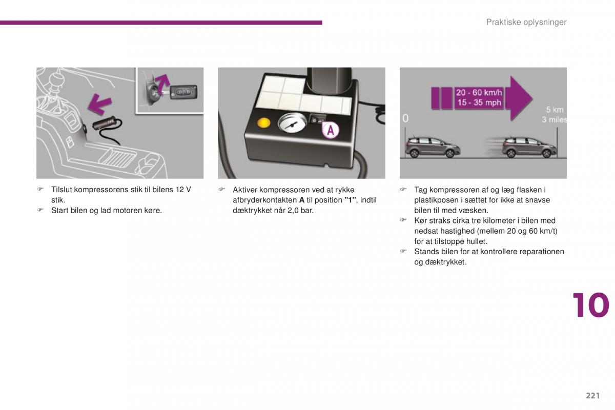 Peugeot 5008 II 2 Bilens instruktionsbog / page 223