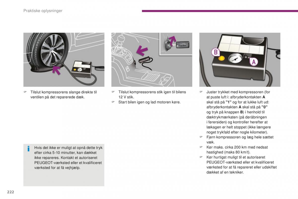 Peugeot 5008 II 2 Bilens instruktionsbog / page 224