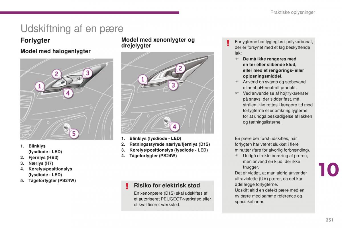 Peugeot 5008 II 2 Bilens instruktionsbog / page 233